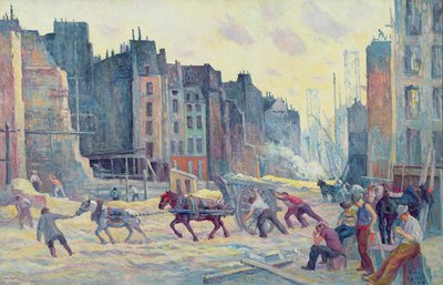 Arbeit in der Rue Reaumur, 1906-08 von Maximilien Luce